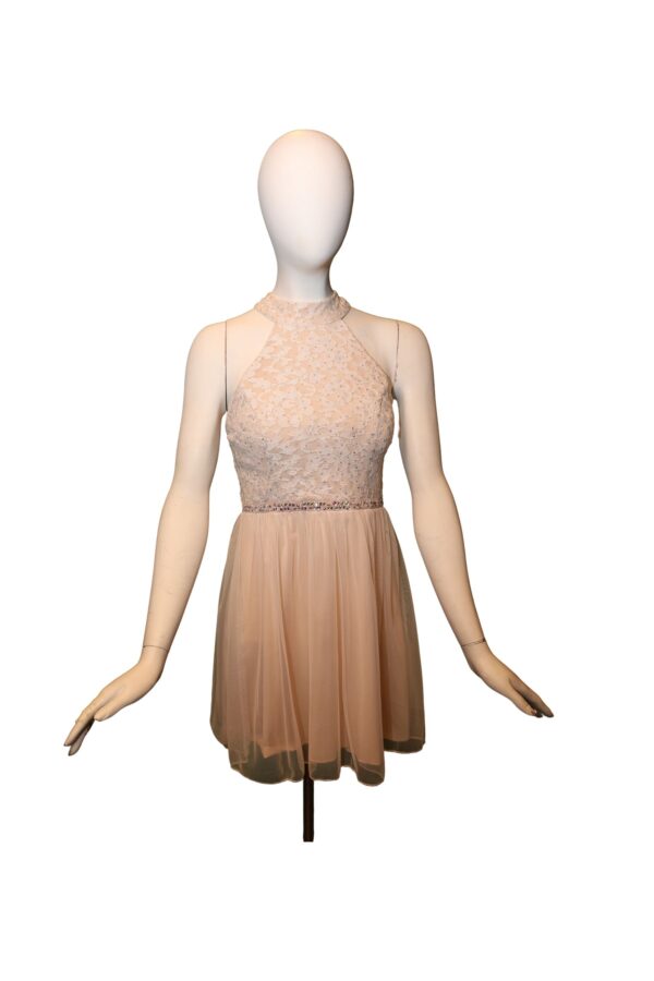 Glittery pink dress on mannequin