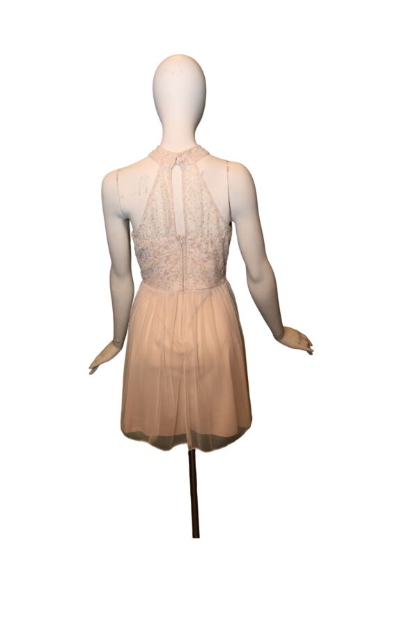 back of glittery dress on mannequin