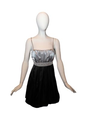 Silver and black dress on mannequin