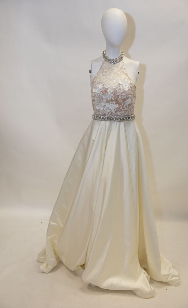 ivory gown on mannequin