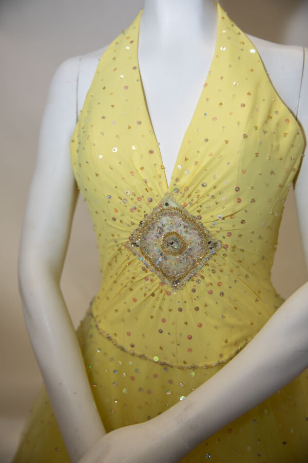 closeup of yellow dress