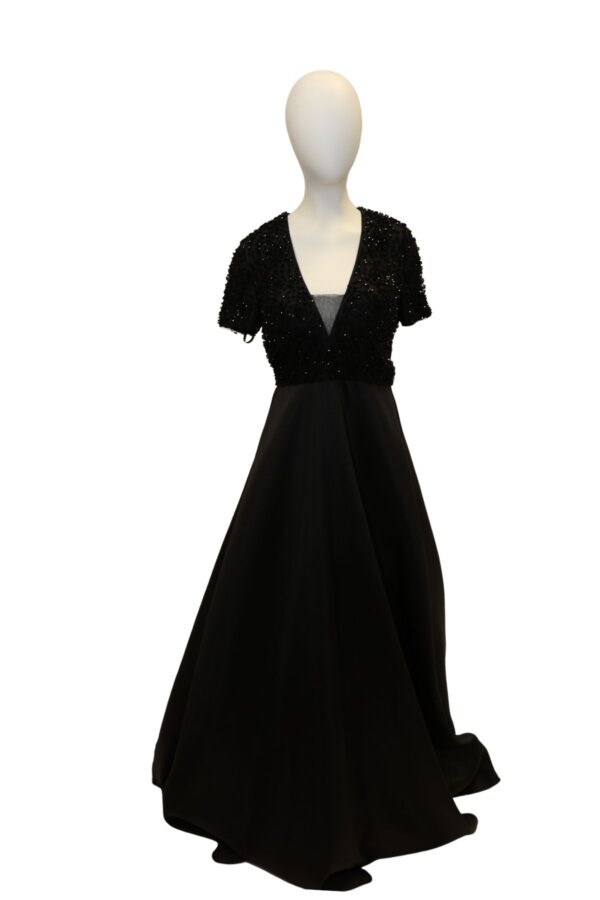 black gown on mannequin