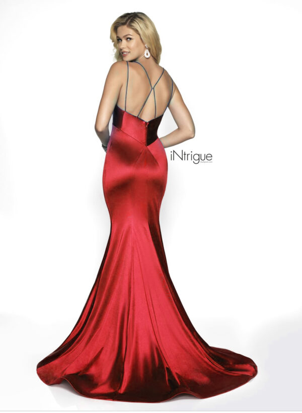 back of red dress