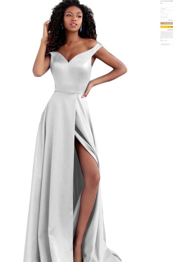 White dress with high slit