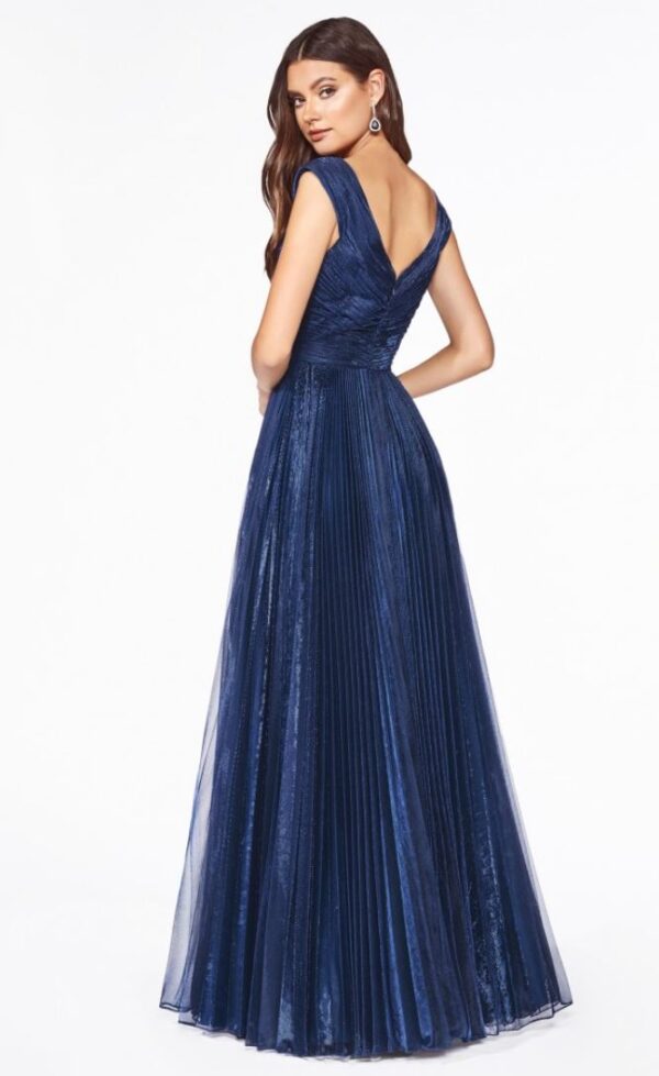 back of navy gown