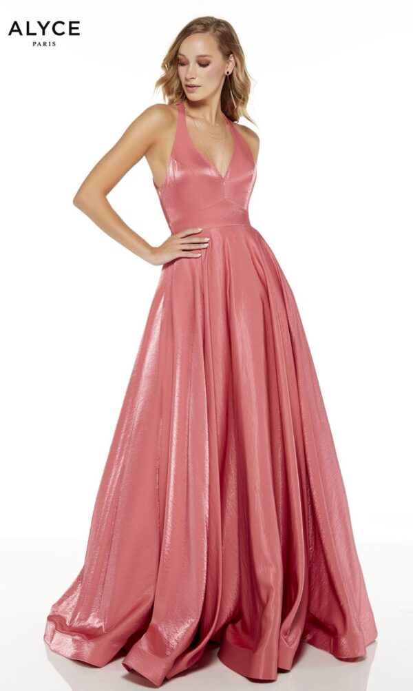 pink gown on model