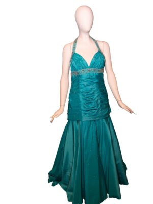 Turquoise gathered dress