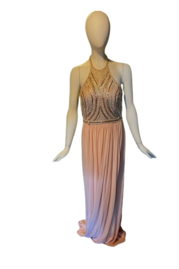 beaded dress on mannequin