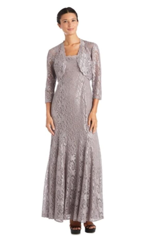 silver two-piece dress
