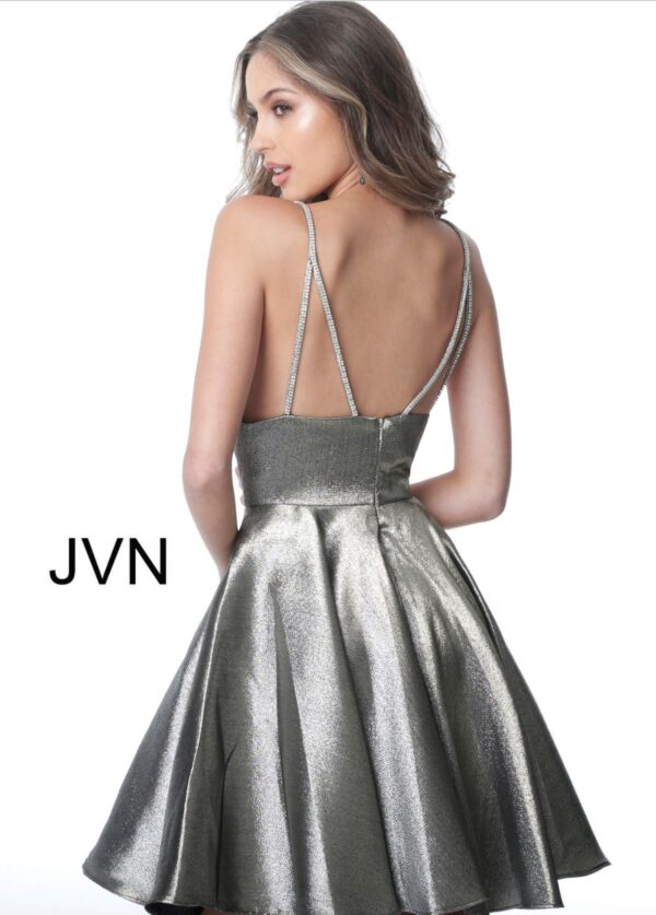 back of silver dress