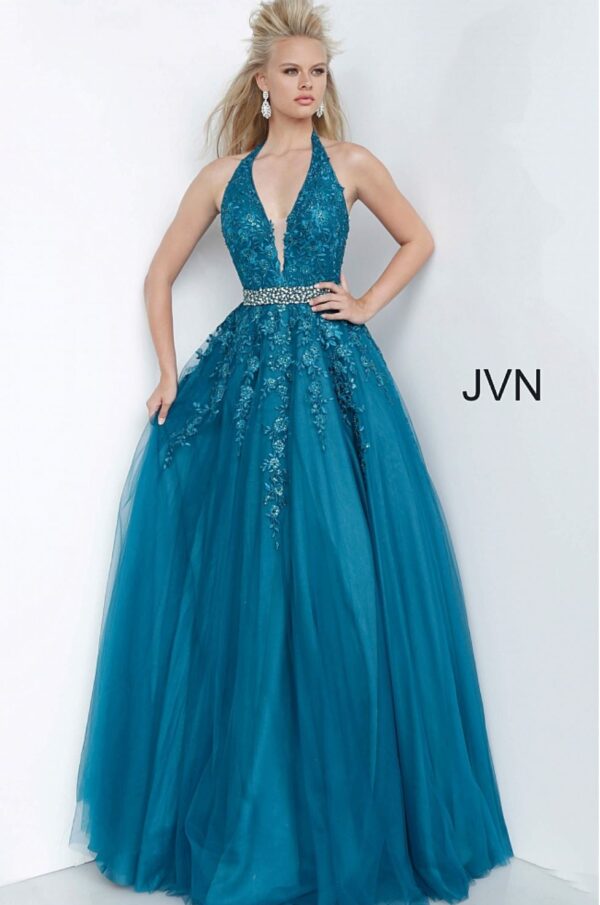 JVN00923 blue ballgown