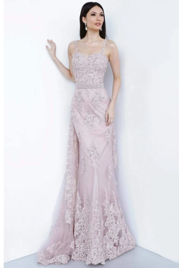 dusty rose with overskirt