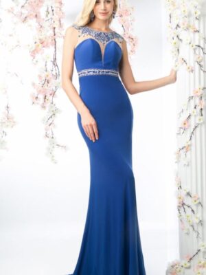 blue dress on model
