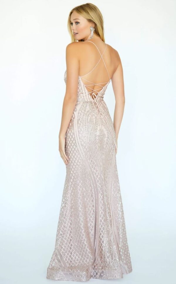 back of glitter gown