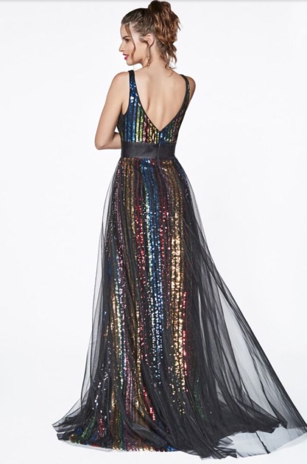 back of sequined dress