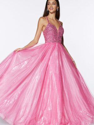 shimmery pink ballgown