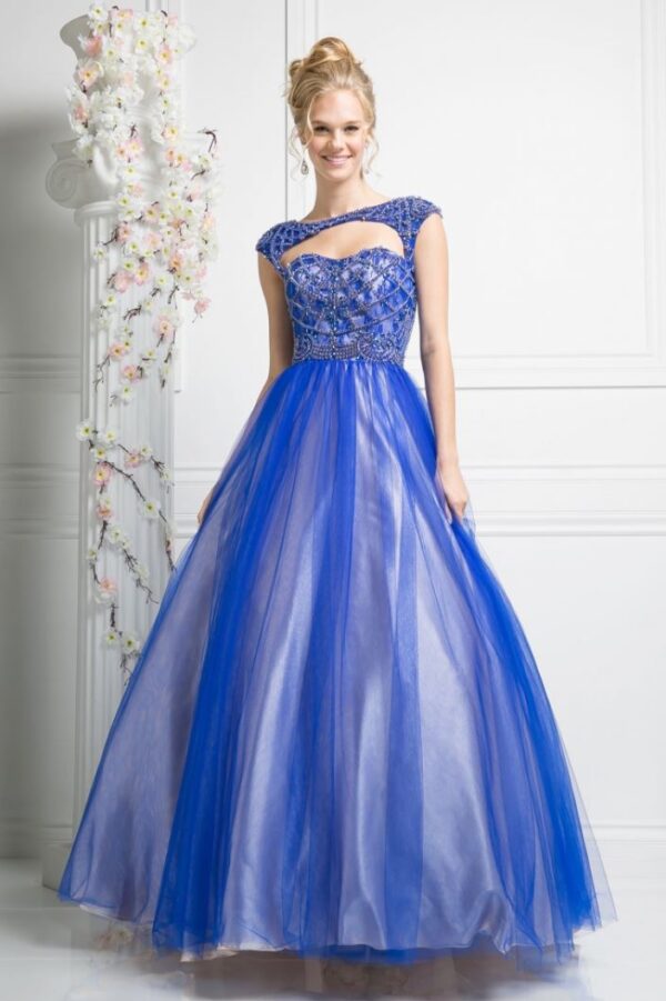 royal blue ballgown