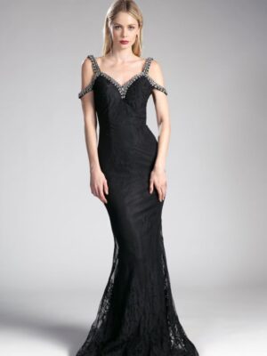 black dress on model
