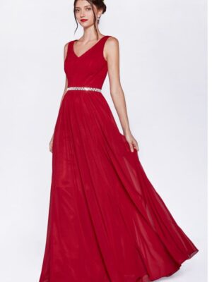 A-line chiffon in red