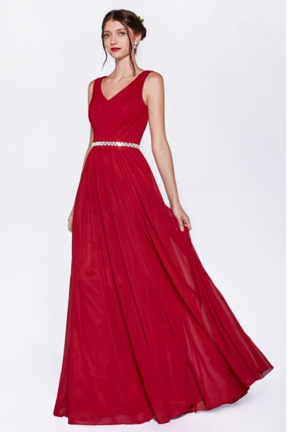 A-line chiffon in red