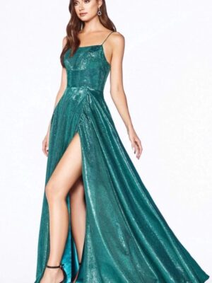 emerald shimmer gown