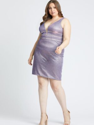 short lavender shimmery dress