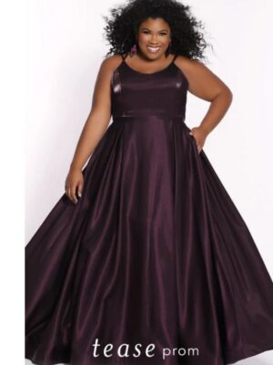Plus size gown on model