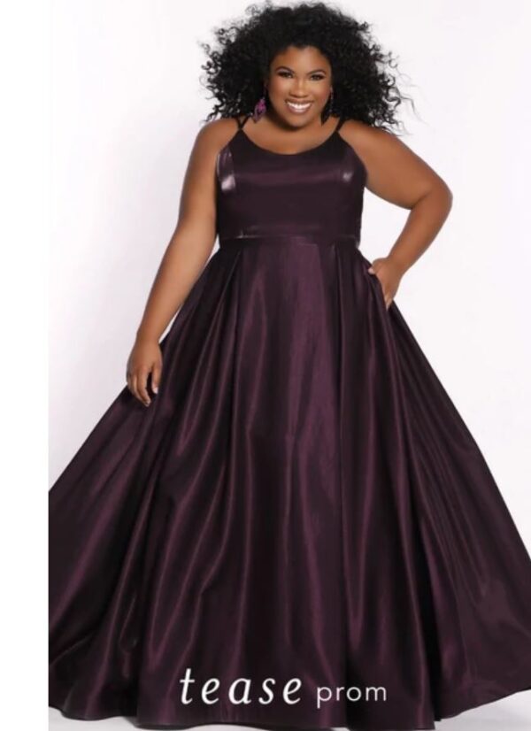 Plus size gown on model