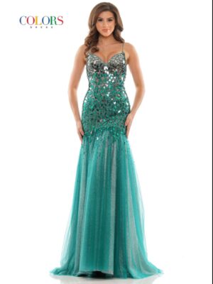 beaded green gown
