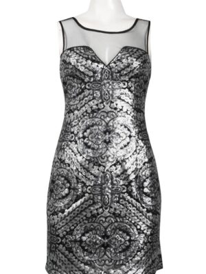 short silver sequined dress