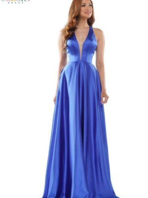 royal blue a-line gown