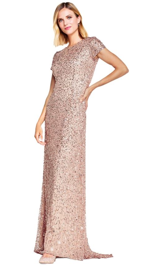 blush sequined gown