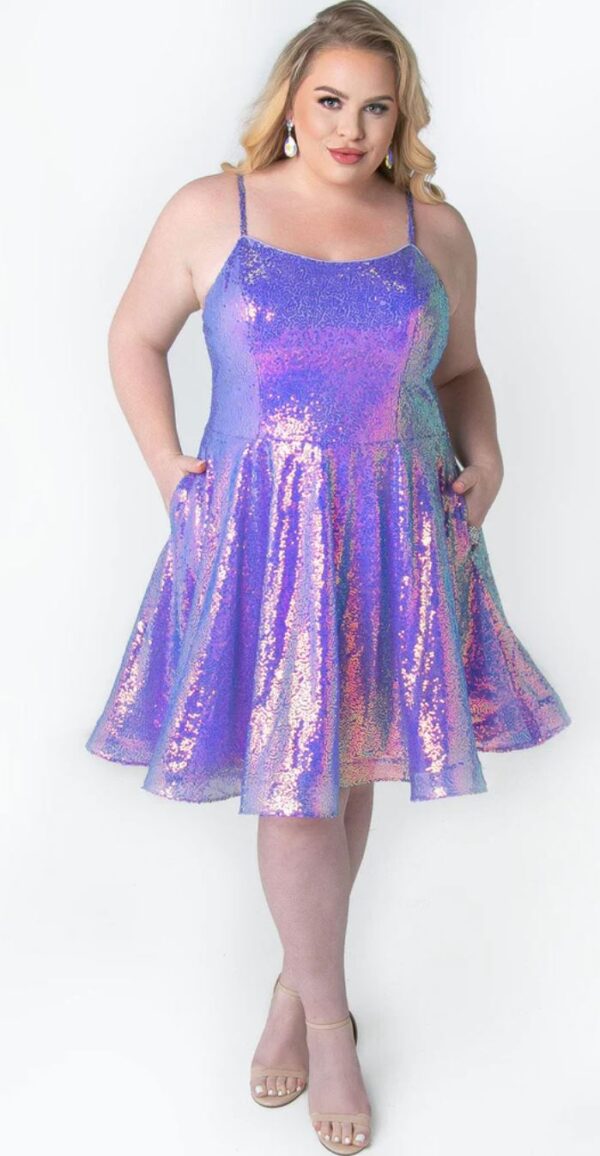 shimmery short plus size dress