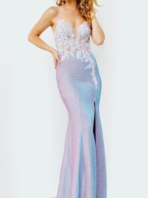 lilac applique dress