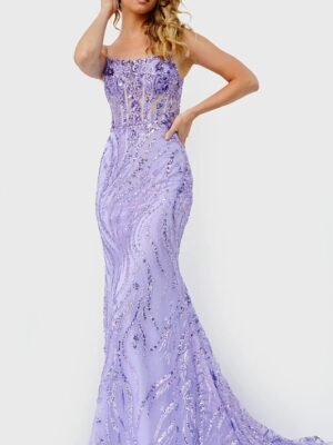 lavender sequined gown