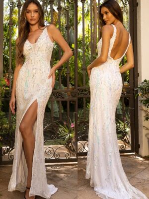 ivory gown with low back