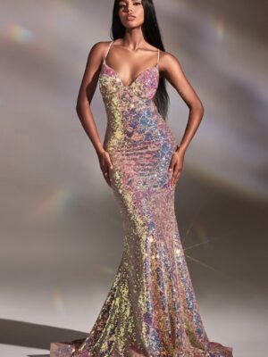 shimmery sequined gown