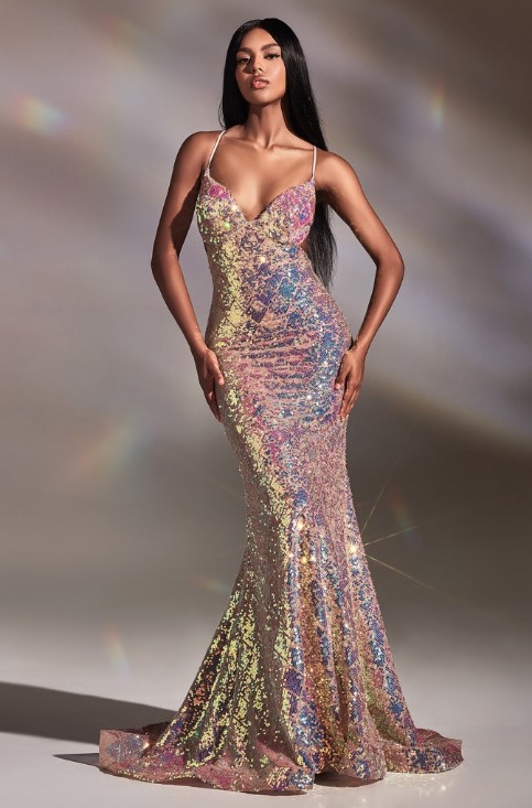 shimmery sequined gown