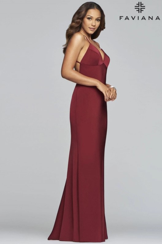 wine colored gown