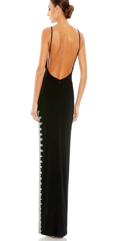 back of black gown