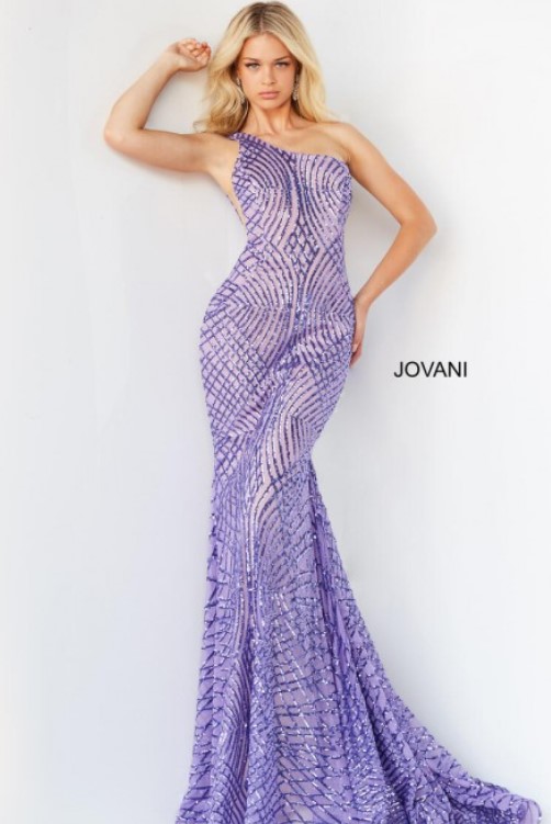 lilac dress on model